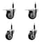 Service Caster 3.5'' Black Poly Swivel 3/4'' Expanding Stem Caster Set 2 Total Lock Brakes, 4PK SCC-EXTTL20S3514-PPUB-BLK-2-S-2-34 - alternate 1